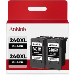 240 Black Compatible Ink Cartridges Replacement for Canon 240 240XL PG-240 XL Ink Cartridge Fit for MG3600 MG3620 TS5120 TS5100 MG3220 MG3520 MG2120 MX452 MX512 MX532(Black, 2-Pack)