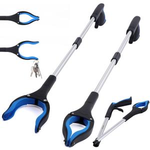 2-Pack Grabber Reacher Tool, 32 Inch Extra Long Steel Foldable Pick Up Stick with Strong Grip Magnetic, 90 Rotating Anti-Slip Jaw, Trash Claw Grabber Tool, Hand Grabber for Reaching, Arm Extension (Blue)
