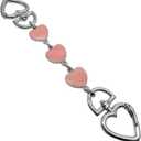 6 x Heart Shape Purse Chain Strap Extender,Crossbody Shoulder Bag Metal Chain Strap Extender (Black-White-Black 17cm)