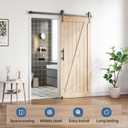 EaseLife 6FT Sliding Barn Door Hardware Track Kit & Handle,Big Industrial Spoke Wheel Pulley,Wall Mount,Slide Smoothly Quietly,Easy Install,Black,72" Track Fit for 32-34" Wide Opening (No Door)