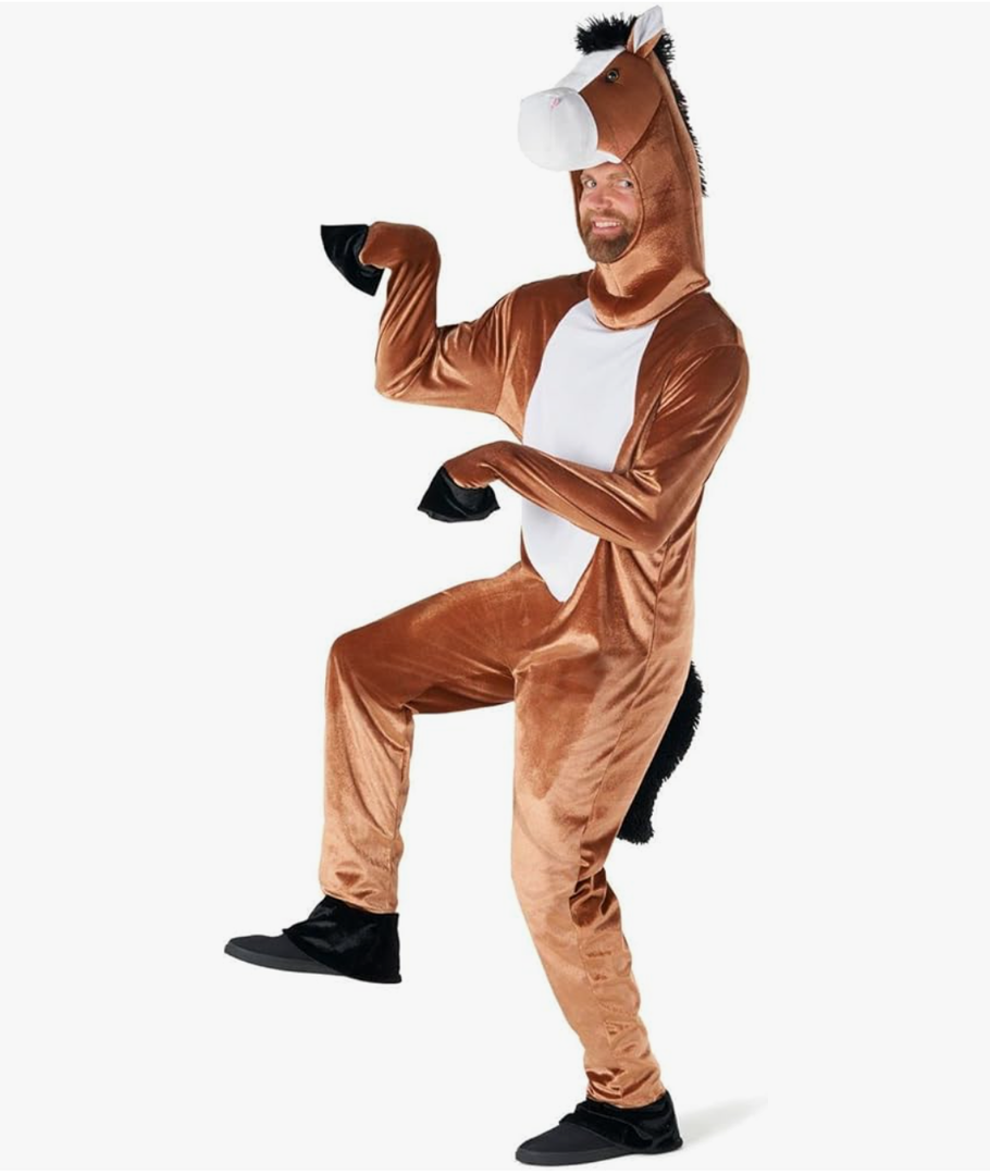 Morph Horse Costume Adult - Kentucky Derby Costumes for Men Fun Horse Outfit for Halloween Parties Large Size
