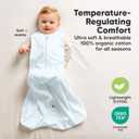 2-Pack Baby Sleep Sacks, Zipper Wearable Blanket - 0.5TOG Organic Cotton, Lightweight, Soft Cozy Toddler Sleeping Sack 6-12 months,Easy to Wear Large Newborn Transition Swaddles Sleepsacks(Glacier, M)