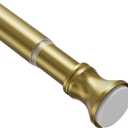 Amazer Spring Tension Shower Curtain Rod, 42-72 Inches Rust-Resistance Tension Curtain Rod Bathroom Rod, Adjustable Shower Curtain Rod No Drill, Brushed Gold