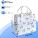 Blue Bow Lunch Box for Women and Men, Insulated Fabric Lunchbag for Work, Leakproof Adult Lunchbox, Cooler Lunch Tote Bag for Offices College Picnic Travel Outdoor
