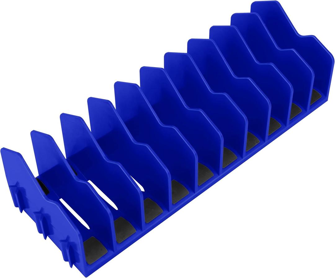 HURRICANE Plier Organizer Rack, 10-Slot Pliers Cutters Organizer Rack with Non-Slip Rubber Base, Tool Organizer, Tool Drawer Toolbox Organizer and Storage, Blue, Extendable Design, Fit 3 H, 1 Pack
