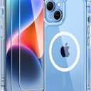 TAURI 3 in 1 Magnetic for iPhone 14 Case Clear, [Compatible with MagSafe] with 2X Screen Protectors, Military-Grade Drop Protection Shockproof Slim 14 Cover 6.1 Inch