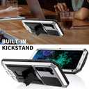 JGY Samsung S23 Plus Rugged Metal Case with Screen Protector Kickstand Camera Slide Cover for Samsung S23 Plus Full Body Military Sturdy Heavy Duty Shockproof Dorp Test Cover for Outdoor (Silver)