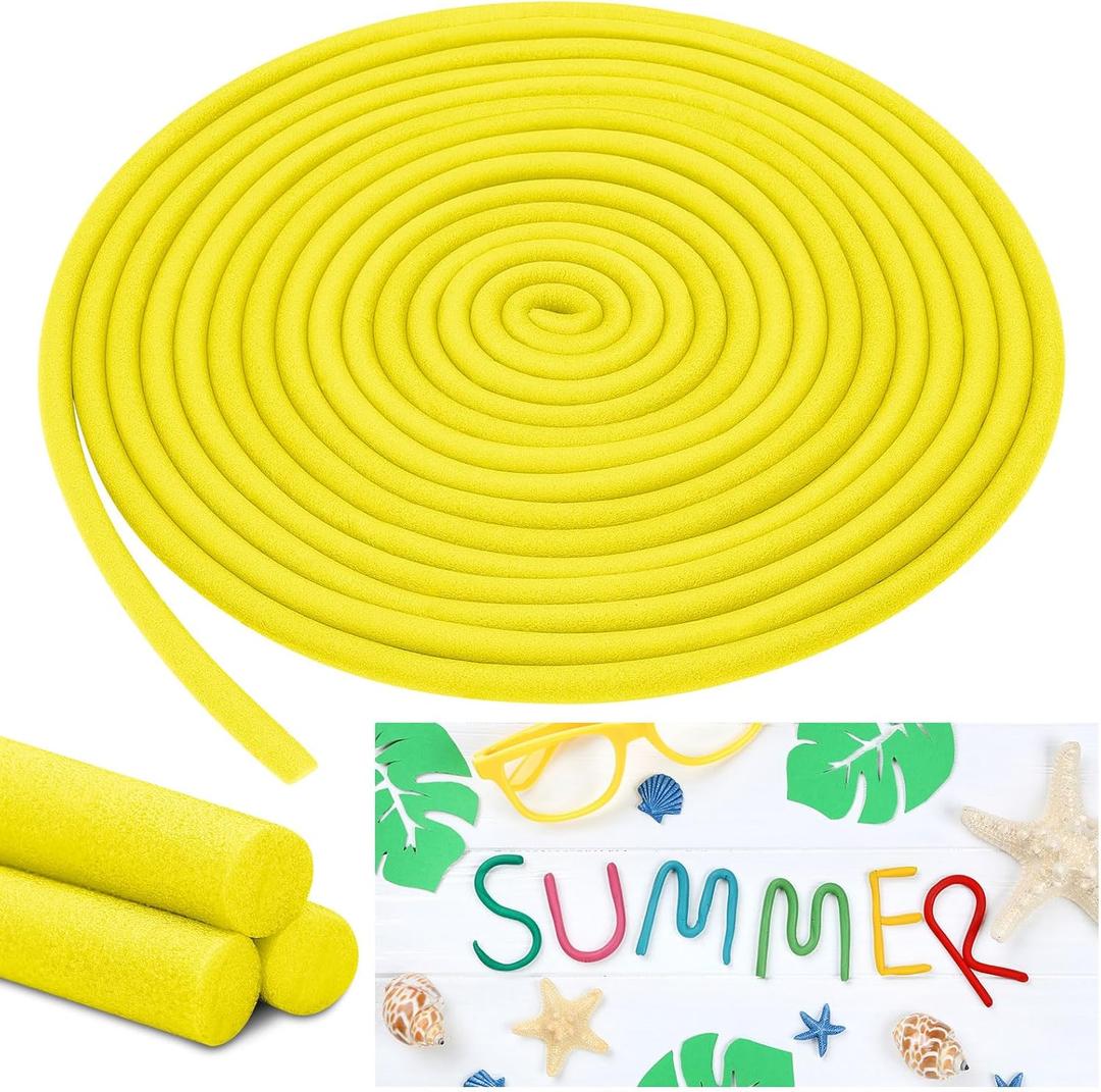 Frienda 5/8 Inch x 40 Ft Foam Noodles for Crafts Versatile Pool Noodles Foam Tubes Cylinder Rods for Modeling, DIY Arts and Crafts Supplies (Yellow)