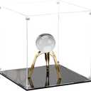 11 Inch Acrylic Display Case for Collectibles, Cube Acrylic Box for Collectibles Showcase, Assemble Clear Acrylic Display Box Stand Storage Bin for Action Figures Doll Toys Sport Souvenirs