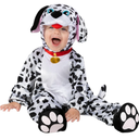 Morph Toddler Dalmatian Costume Plush, Comfy Puppy Dog Outfit with Hood, Ears, Anti-Slip Foot Cover, Front Pocket | Halloween, 1T