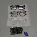 IBOANN Chic & Comfy Blue Light Glasses for Women - 3-Pack Round Frames, Screen-Ready Style with UV Protection Coating (A3 Light Black & Acorn Tortoise & Transparent)