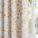 MYSKY HOME Curtains 95 inch Long for Living Room Patio Dining Room Thermal Insulated Darkening Soft Curtains Leaf Pattern Grommet Drapes for Home, 52''W x 95''L in, Taupe, 2 Panels
