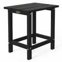 VINGLI HDPE Black Outdoor Side Table, Waterproof Poly Lumber 