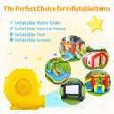 WELLFUNTIME 470W Yellow Air Blower for Inflatable Bounce House, Water Slide, Jumping Castle, Inflatable Screen and Inflatable Tent, Dual Use for Yard Leaf Blowing