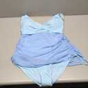 Women Sexy One Piece Swim Dress Mesh Sheer Deep V-Neck Swimsuit Size XL