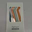 Nightingale Silicone Smoothie Straws - Flexible, Reusable Wide Drinking Straw with Cleaning Brush -Compatible w/Stanley 30oz - Bendy Boba Straws- Food-Safe, No BPA, Dishwasher Safe - Set of 6 (Forest)