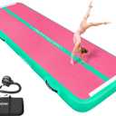 VOFiTNY All Purpose Gymnastics Mat 6.6/10/13/16/20 ft Sturdy Inflatable Tumble Track for Home/Gym (Pink/Green)