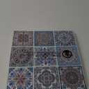 LONGKING Peel and Stick Backsplash Tile Stickers, Colorful Talavera Mexican Tile, Stick on Wall Tiles (10 Sheets) (Aquamarine Blue)