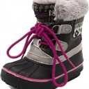  LONDON FOG Girls Toddler Tottenham Cold Weather Snow Boot, Toodler7 (Grey/Pink,)