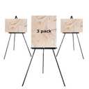 DJAR 63" Wooden Easel Stand for Sign, Dual-use Adjustable Height, Wood Floor Display Easel for Wedding, Welcome Board, Poster, Picture, Photo- Natural