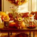 3 Pcs Thanksgiving Highland Cow Stuffed Animals 11 Inches Scottish Highland Cow Plush Cute Cattle Plush with Pumpkins Sunflowers and Bells for Birthday Party Gift Fall Harvest Home Decor