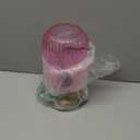 Mid Century Glass Table Lamp,Dimmable Desk Lamp,LED Bulb Included,Timer Build-in,Pink Ribbed Glass