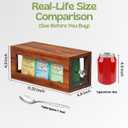 Acacia Wood and Acrylic Drawer Tea Bag Holder Durable & Elegant Tea Bag Storage Organizer for Kitchen Countertop, Space-Saving Tea Drawer Organizer