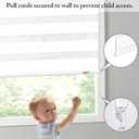 GHV Zebra Blinds for Windows Corded Blackout Dual Layer Privacy Shades Light Control for Day and Night Home Office (White, 31 in (W) x 64 in (H))