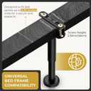 Slumber Adjustable Bed Legs  Heavy Duty Metal Bed Frame Support Legs, Height Adjustable Mattress Sag Solution & Bed Slat Center Support, Reinforced Stability Risers (4 Pcs, 9.8 to 16.5 Inchs)