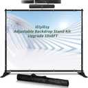 iElyiEsy 10x8FT Strengthen Heavy Duty Thickened and Sturdier Background Stand, Adjustable Step and Repeat Stand with Carrying Bag for Parties Photo Booth Trade Show