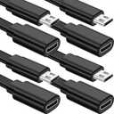 Sumind 4 Pack 40FT Total Micro USB Extension Cables, Male to Female Extender Cord Compatible with Wyze Cam OG, WYZE Cam Pan, Wyze Cam V3, Kasa Camera EC60, KC100, KC400(Black)