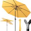 Tempera Patio Market Outdoor Table Umbrella with Push Button Tilt and Crank, Large Sun Umbrella with Sturdy Pole & Fade Resistant Canopy, Easy to Set