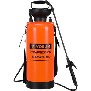 VIVOSUN Pump Sprayer 2 Gallon, Pressurized Lawn & Garden Water Spray Bottle with Adjustable Shoulder Strap, Pressure Relief Valve, for Spraying Plants, Garden Watering and Cleaning (Orange)