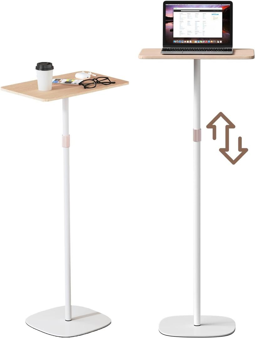 tonchean Portable Standing Desk, Adjustable Height 18-47 Mini Floor Desk, Small Laptop Stand for Home Office, Easy to Assemble, Compact Design