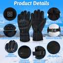 Lightweight Heated Gloves with Ultra-Thin 5000mAh Battery & USB-C Charging - 8Hrs Warmth for Men/Women, Waterproof for Skiing, Hiking, Snowboarding, Shoveling, Hunting, Arthritis Relief, L