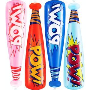 Bedwina Pow Inflatable Baseball Bat - (Pack of 12) 20 Inch Inflatable Toy Bat, Carnival Prizes, Baseball Party Favors Goodie Bag Stuffers, Decorations Party Prizes for Kids