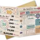 5 x Ziwenhu 20th Anniversary Card Gifts for Couple,20 Year Anniversary Wedding Card for Him Her,20th Decorations Men (vintage-380)