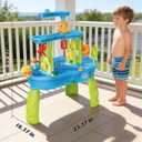 JONEG 3-Tier Water Table for Toddlers with Pump, Table Cover - Sand Activity Sensory Playset, Outdoor Outside Pool Backyard Summer Toys, Gifts for Age 1 2 3 4 5 8 Year Old Kids Boys Girls