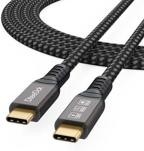 DteeDck USB C Monitor Cable 6Ft, 4K@60Hz Video Display/20Gbps Data Transfer/100W Fast Charging USB Type C Power Cord USBC 3.2 Gen 2 Full Function for Monitor Laptop Docking Station External SSD