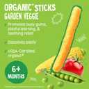 Earth's Best Organic Baby Food, Dissolvable Teething Snack for Babies 6 Months and Older, Garden Veggie Crunchy Sticks, .56 oz Pack (Pack of 5) (EXP 01/01/27)