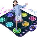 WAYKEE Dance Mat Toys for 3-12 Year Old Girls, Electronic Dance Pad with Light-up LED Wireless Bluetooth & 5 Game Modes, Christmas Birthday Toys Gifts for 3 4 5 6 7 8 9 10+ Year Old Girls