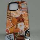 Girls Cute Case for iPhone 16, Pumpkins Flowers Women Phone Cases | Dual-Layer Shockproof Protection