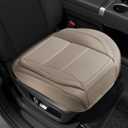2Pcs Car Seat Cover Front PU Leather Seat Covers Universal Bottom Seat Covers for Most Vehicles,Sedan,Truck,SUV,21.26 inches in Length and 21.26 inches in Width (Beige-Front Bottom 2 Piece)