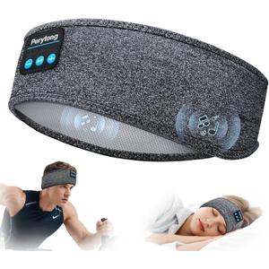 Perytong Sleep Headphones Wireless, Bluetooth Sports Headband Headphones with Ultra-Thin HD Stereo Speakers Perfect for Sleeping,Workout,Jogging,Yoga,Insomnia, Air Travel, Meditation (Grey)