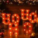 EDYCON Christmas Letter Lights Sign Table Decorations Christmas LED Light up Letters Battery Powered Letter for Home Bar Party Bedroom Tabletop Indoor Decor Gift(HOHOHO)