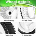 8 inch Lawn Mower Wheels Front Drive - Heavy Duty Rubber Tires for Craftsman/Husqvarna Self-Propelled Mowers, 2PCS Replacement for 194231X460/583719501 White