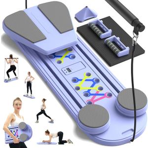 Pilates Board, Foldable Pilates Reformer Sets with Timer, Multifunctional Abdominal Pilates Board for Home Workout Equipment, Portable Ab Board Trainer Pilates Exercise Machine, Pilates Board for Women