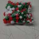 Livder Christmas Pom Poms Pompoms for Art Crafts Gift Decorations, Red Green White, 400 Pieces (Variety Pack)