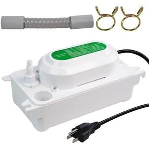 Drphiru Condensate Pump, 6.6 ft/2 m Lift, 110V, 5W AC, 100 L/H Flow, Air Conditioner, Commercial Ice Makers, White