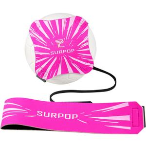 Soccer/Volleyball/Rugby Trainer, Football Kick Throw Solo Practice Training Aid Control Skills Adjustable Waist Belt for Kids Adults (pink)